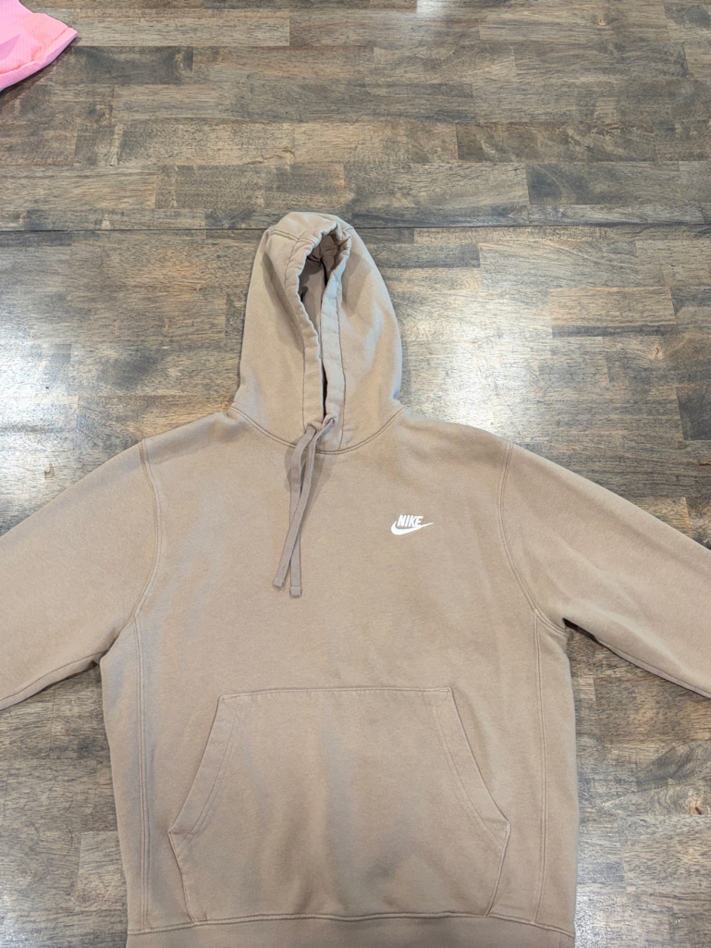 Nike Beige/Tan Pullover Hoodie with White Swoosh
